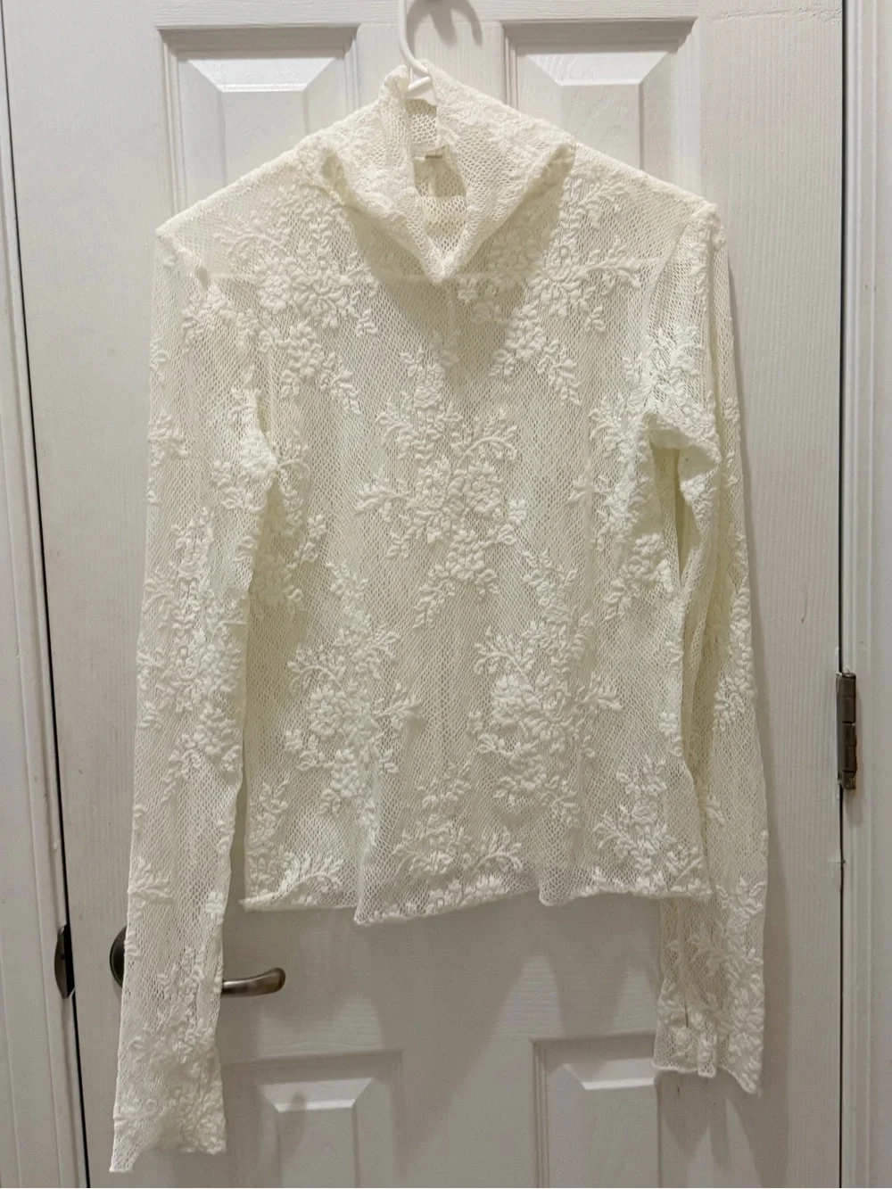 Free People Sweet Secrets Lace Turtleneck Top size Small